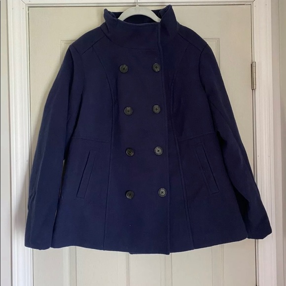 torrid Jackets & Blazers - torrid Navy Wool Peacoat Jacket